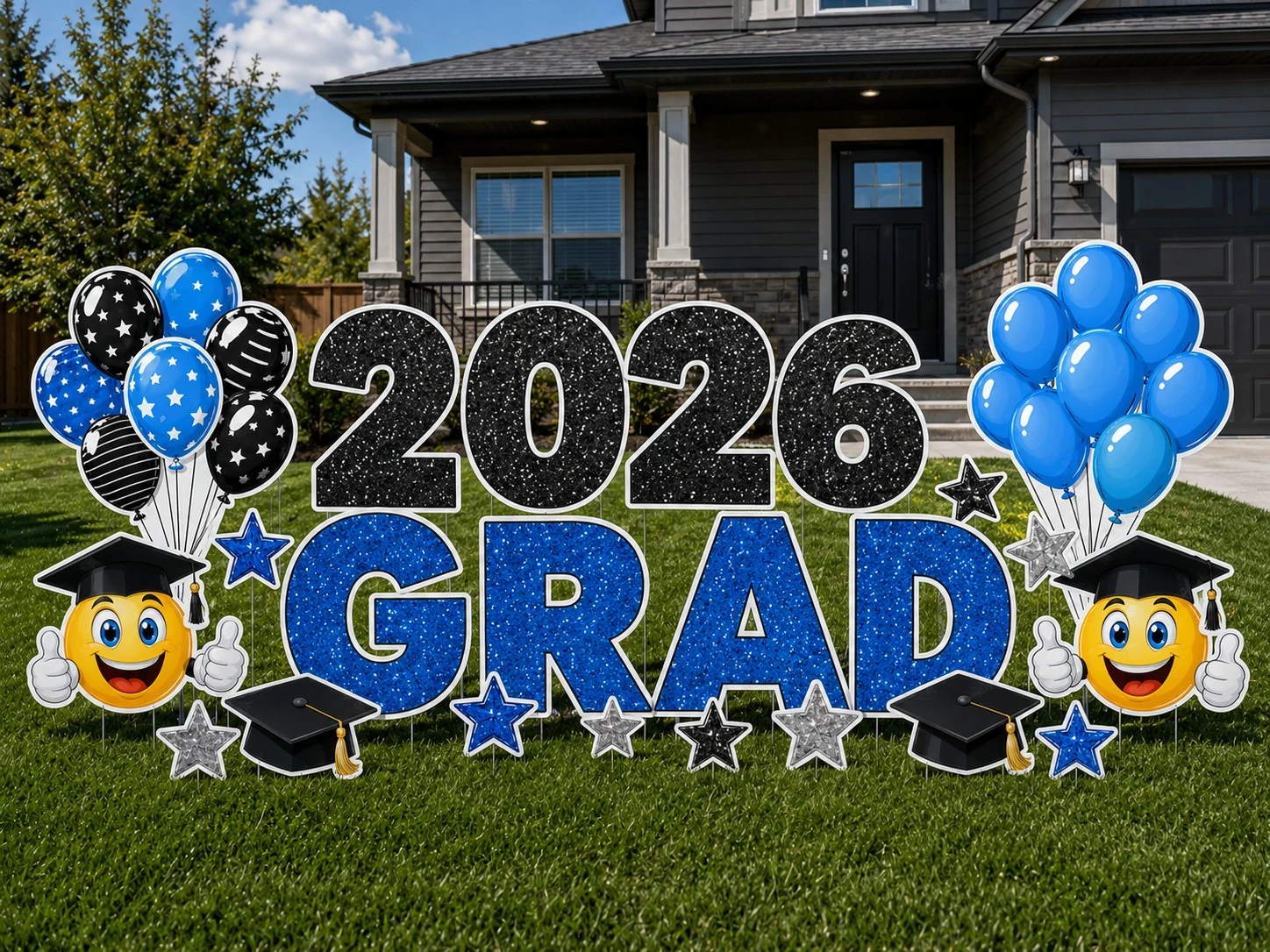 Grad 2026 graduation yard sign sample setup